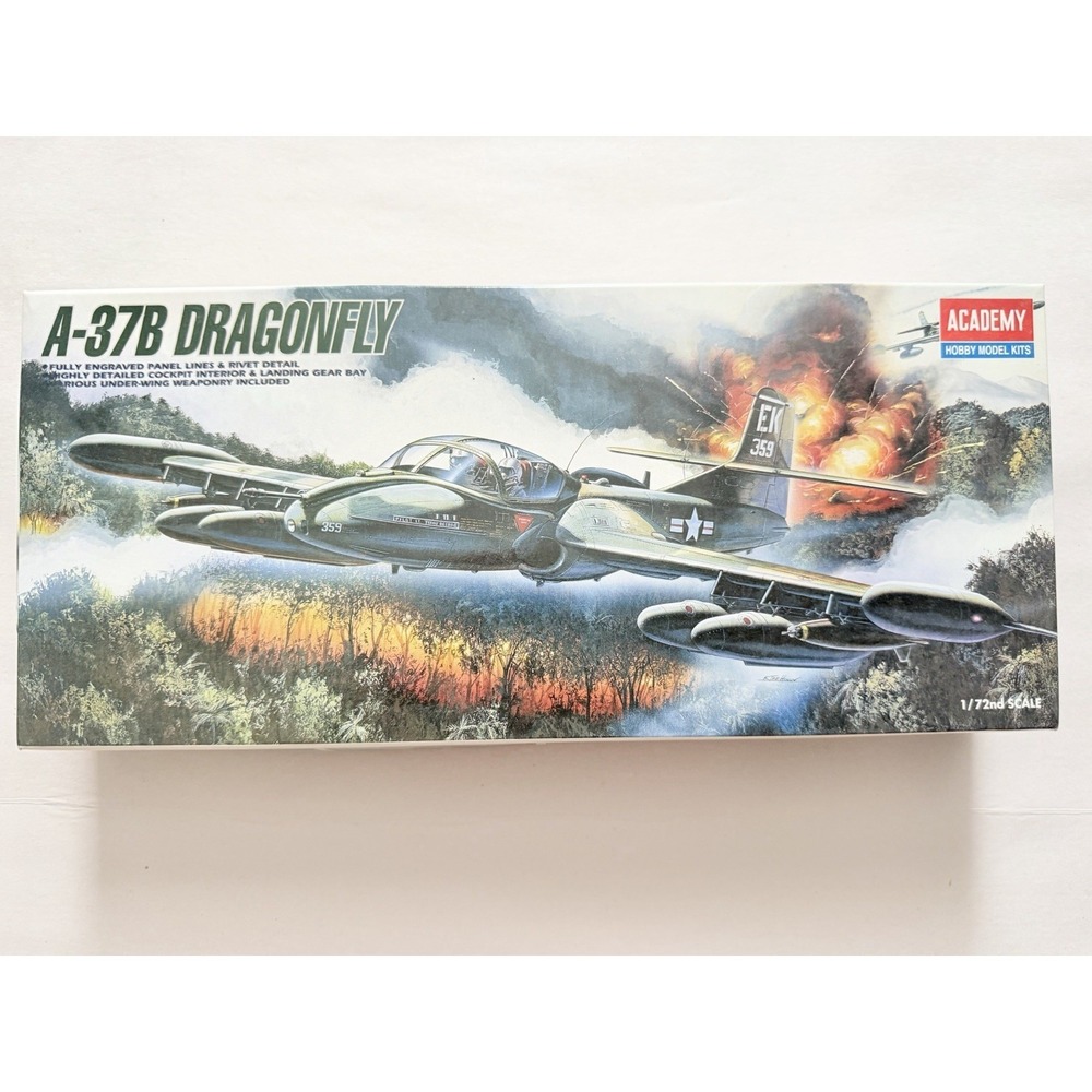 Academy A-37B Dragonfly 1/72 Scale Model Kit FA163 1663 Open Box